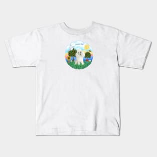 "Happy Day" White Toy Poodle Kids T-Shirt